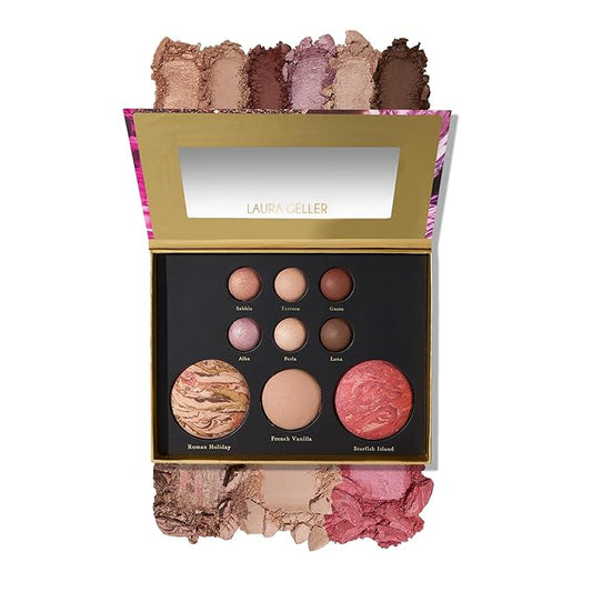 LAURA GELLER NEW YORK The Best of the Best Baked Palette - Tuscan Dreams - Full Size - Includes Bronzer, Blush, Highlighter and 6 Eyeshadows - Travel-Friendly (Best of the Best Tuscan Dreams)