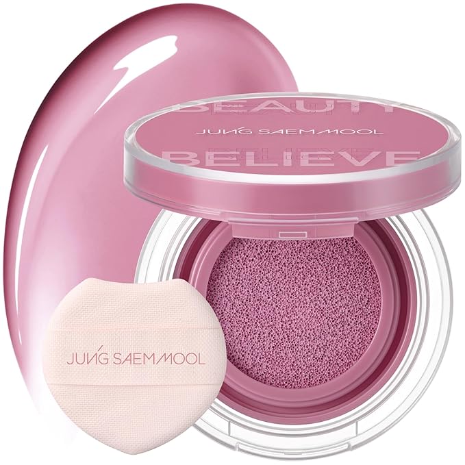 JUNGSAEMMOOL Artist Cushion Blush (Blooming Pansy) | Easy to Blend, Lightweight, Hydrating Korean Makeup Cushion Blush for Dewy & Glowing Cheeks