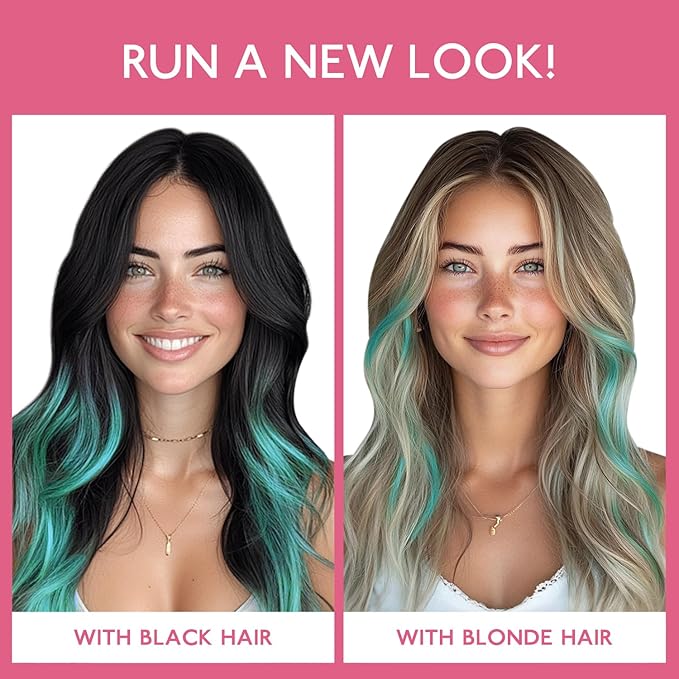 WENNALIFE I Tip Hair Extensions Human Hair, 50g 100s 16 Inch Teal Green Remy Itip Human Hair Extensions Invisible Itips Straight I Tips Fusion Extensions Real Human Hair