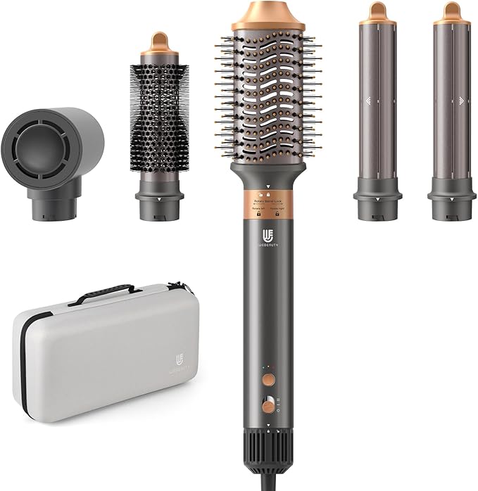 Webeauty Hair Dryer Brush 5 in 1 High-Speed Blow Dryers Fast Drying [Negative Ionic], Multi Hair Styler with Air Curling Iron, Volumizing, with Carrying Case