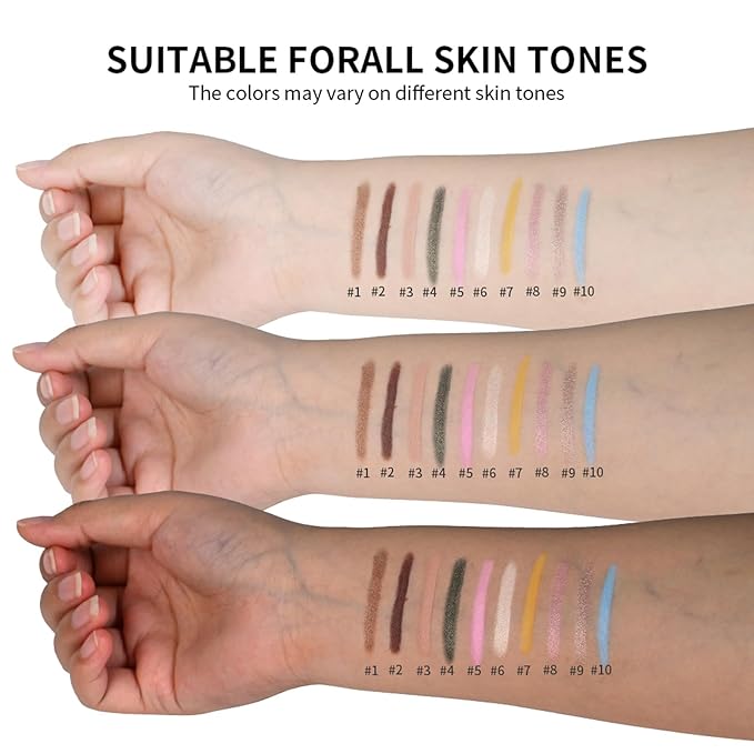 CHIFURE Eyeshadow Stick, Shimmer and Matte Cream Eye Shadow Brightener Sticks Eyeliner Pencil Crayon, Waterproof Long Lasting Eye Highlighter Stick Makeup,0.056 Oz(#6-Oyster)