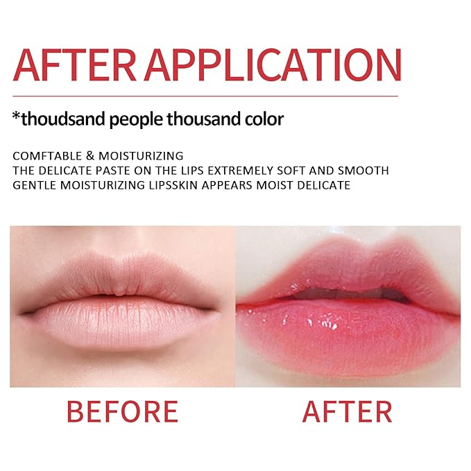 Red Cherry Color Changing Lipstick, Natural Moisturizing Lip Gloss Korean Lip Balm Long Lasting Lip Care Labiales Magicos Nutritious Magic Lipstick For Women