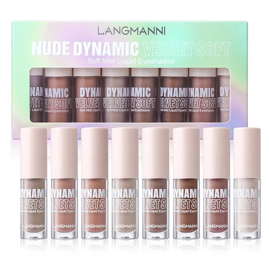 Jolilab 8 Colors Matte Liquid Eyeshadow With Subtle Shimmer Set Waterproof Long-Lasting Neutral Naked Smooth Creamy Eyeshadow Lightweight Gift for Girls and Women