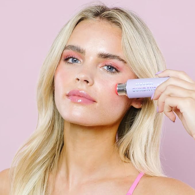 Naked Sundays SPF 50 Mineral Glow Balm Peptide-Infused Multi-Tasking Blush Stick for Cheeks, Lips & Eyes – Broad Spectrum Mineral Sunscreen with Zinc Oxide – 8g (Pink Pop)
