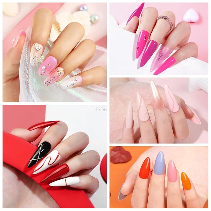 COSCELIA 40PCS Gel Nail Polish Set, 7ml 35 Colors Gel Polish with 5pcs Top and Base Coat Nude White Pink Red Green Blue Fall Colors All Seasons Nail Art Manicure Starter Kit at Home Gifts for Women