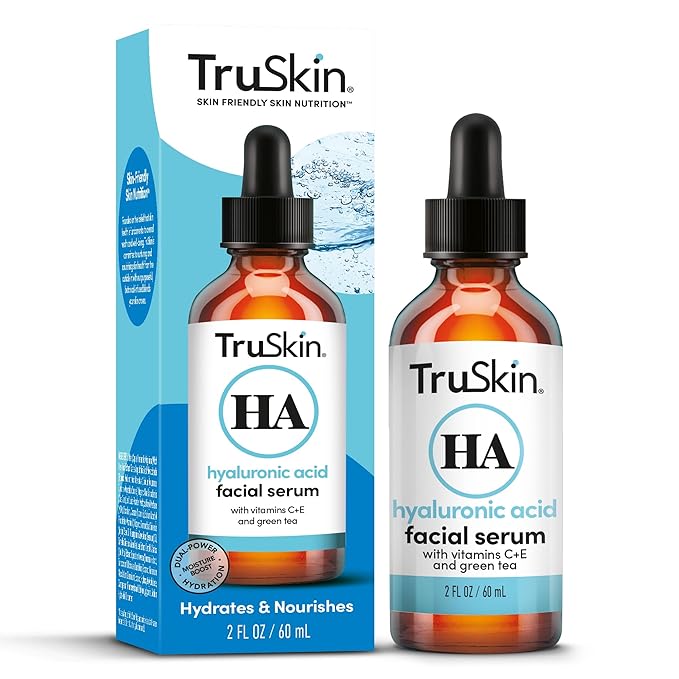 TruSkin Hyaluronic Acid Serum for Face + 7 Ultra Hydrating Ingredients – Best Face Serum for Moisturizing, Visibly Plumping Skin & Smoothing the Look of Fine Lines, 2 fl oz