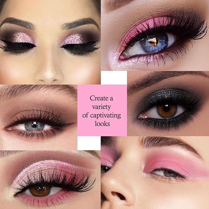 Pink Black Brown 5Colors Eye Shadow Palette Makeup with Mirror,Neutral Vegan Eyeshadow Palette for Older Women Waterproof Long Lasting Naturing-Looking sombras para ojos,Cruelty Free