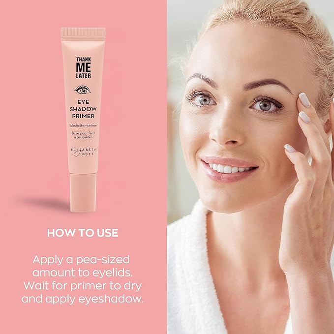 Elizabeth Mott Thank Me Later Eye Primer - Long-Lasting, Eyeshadow Primer Base for Oily Lids & Crease-Free Wear - Smudge-Proof, Lightweight, Cruelty-Free - 10g