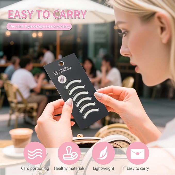 Soft Silicone Rubber Eyelash Curler Refills Compatible with Shiseido, Tweezerman, Revlon, Shu Uemura, Surratt, e.l.f Eyelash Curler for Travel Portable Carry,Cosmetic Accessory,6PCS (White)