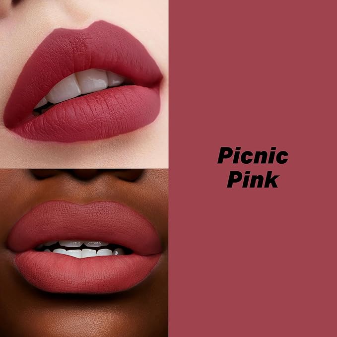 16-Hour Volumizing Matte Liquid Lipstick with Non-Drying, Waterproof Matte Liquid Lip Color: 117 Picnic Pink, 0.14 Fl Oz
