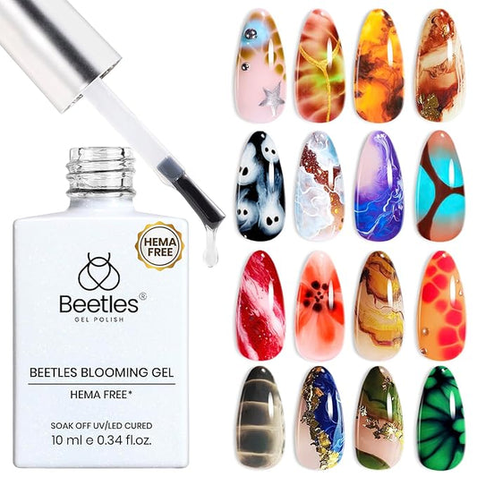 Beetles Blooming Gel - Hema Free Clear Blossom Blooming Gel Polish for Spreading Effect DIY Watercolor Floral Print Soak off Nail Diy Manicure Art Design Gift