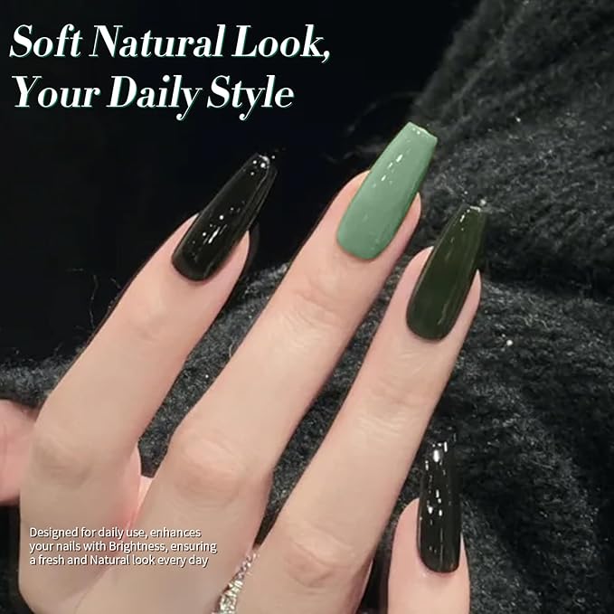 Born Pretty Christmas Green Gel Nail Polish,Light Green to Dark Shades Glitter Blue White Gel Polish Rainforest Saint Paclita's Soak Off U v LED Light Cure for Salon Manicure and Nail Art DIY at Home