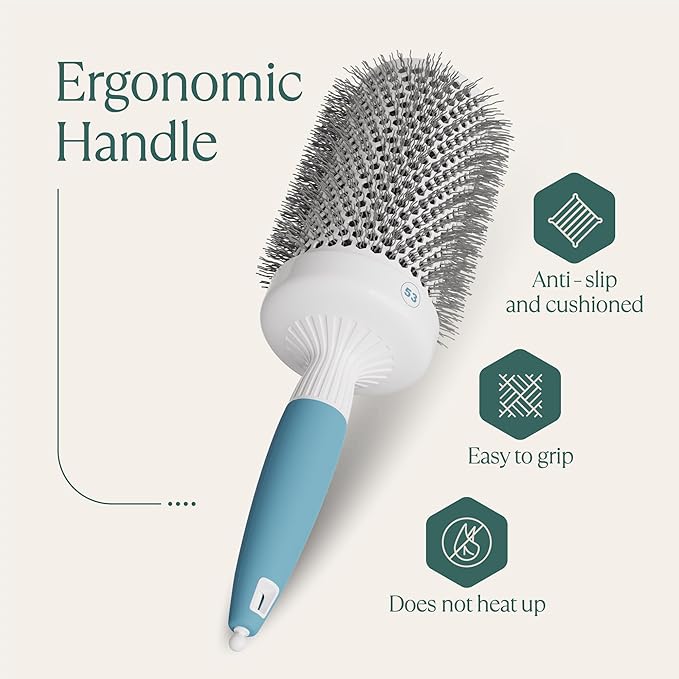 Professional Round Brush for Blow Drying - Large Ceramic Ion Thermal Barrel Brush for Sleek, Precise Heat Styling and Maximum Volume - Lightweight Hair Brush for Smooth, Manageable Hair (2 Inch) (Not Electrical)