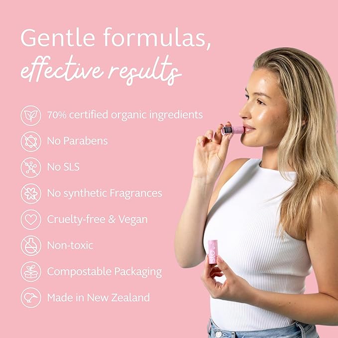 Slo | Natural Lip Balm - All Natural Ingredients, Vegan & Cruelty Free, Hydrating & Soothing, Plastic Free, Paper Packaging | Raspberry + Rosehip, (0.28oz/8g)