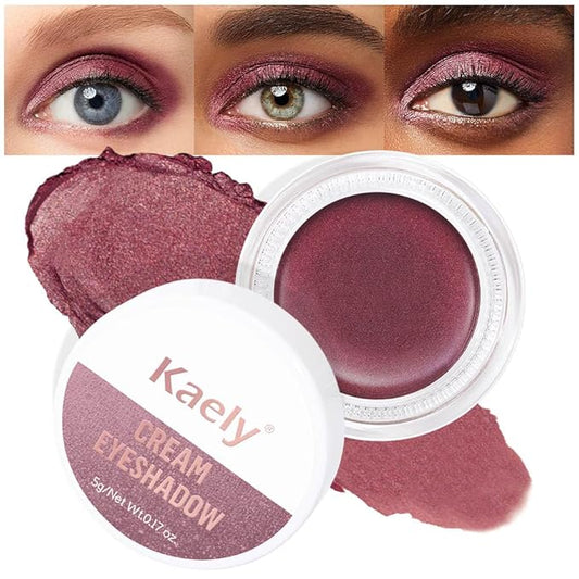 Kaely Single Cream Eyeshadow Pot, Orchid Shimmer Eye Shadow for Older Women High Pigmented Waterproof, Natural Eyeshadow Palette Makeup Brightener, sombras en crema para ojos, Blendable, 26