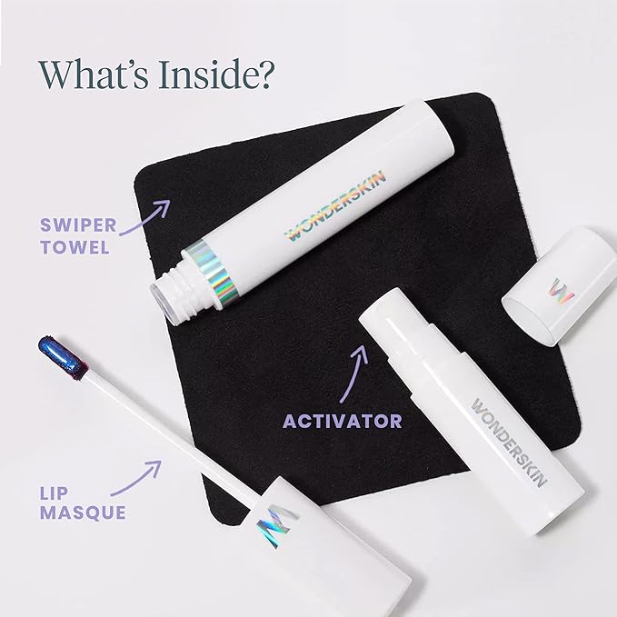 Wonderskin Wonder Blading All Day Lip Stain Peel Off Masque and Reveal Kit - Long Lasting, Waterproof Pink Lip Tint, Transfer Proof Natural Makeup Stain Kit (First Kiss)