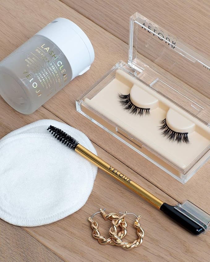 VELOUR Lash Clean - Oil Free Liquid Makeup Remover for Eyes, False Lashes, & Face - Gentle Lash Cleanser & Eye Makeup Remover - Vegan Lash Extension Cleanser - No Parabens or Fragrance (50 ml)