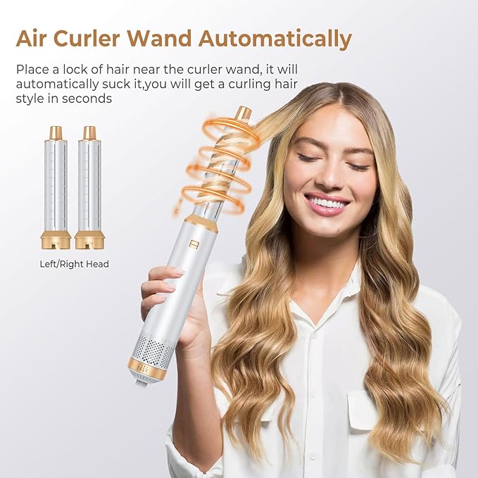 5 in 1 Blow Dryer Brush, Negative Ion Hair Dryer Brush Set Upgrade Hot Air Brush Air Styler Curling Wrap Air Curler, Curling Iron Hair Styling Tools As A Gift for Straight/Curl/Drying/Smoothing