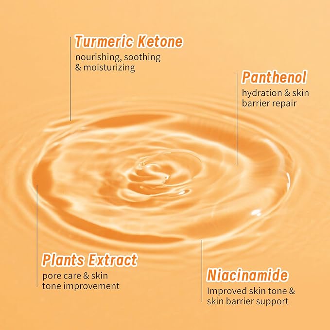 Face Toner for Women, Turmeric Facial Toner, Skin Toner for Even Skin Tone, Soothing, Moisturizing, Reduce Fine Lines, Suitable for All Skin Types, 4.06fl.oz/120ml