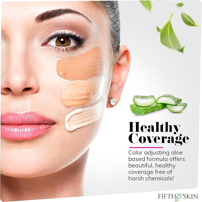 Fifth & Skin: Better’n Ur Skin Liquid Foundation (ROSE BEIGE) - Natural, Organic, Vegan, Cruelty-Free - Gluten-Free Beauty with Buildable Coverage and Palm-Free Luxury - 1 oz