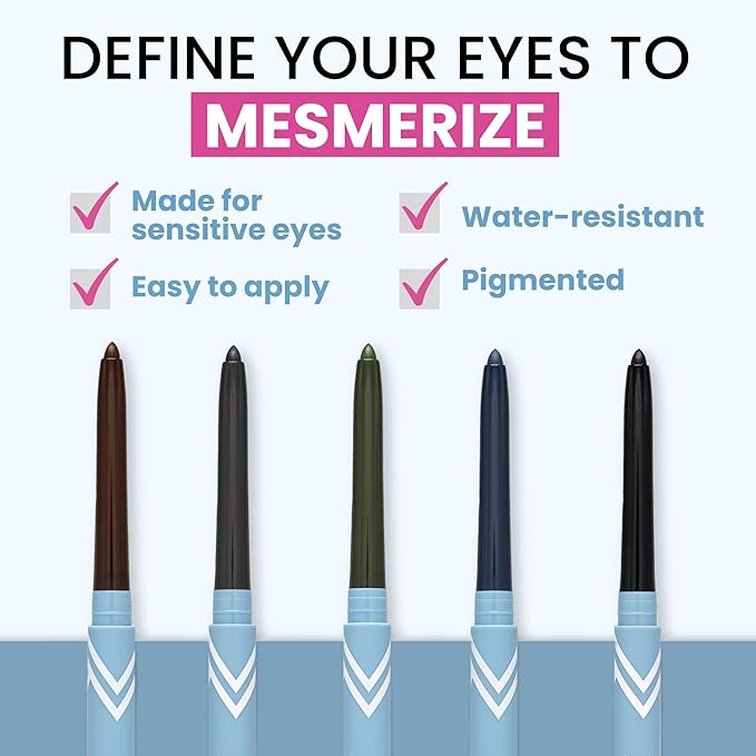 PRIME PROMETICS PrimeEyes Glide Eyeliner for Mature Women – Waterproof, Long-Stay and Mess-Proof – Gel Creme Texture, Discreet Sharpener and Effective Smudger (Smoky)