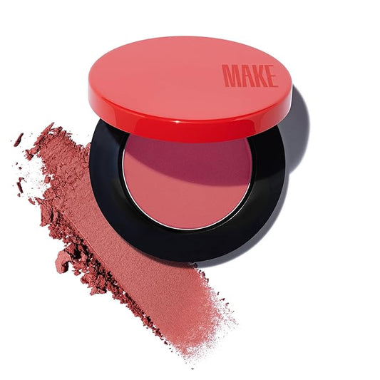 MAKE Beauty Skin Mimetic Microsuede Blush - Matte Powder Blush for Cheeks with Long Lasting Color - Non Comedogenic, Travel Size Makeup Single Palette. Shade - New Moon (Pink)