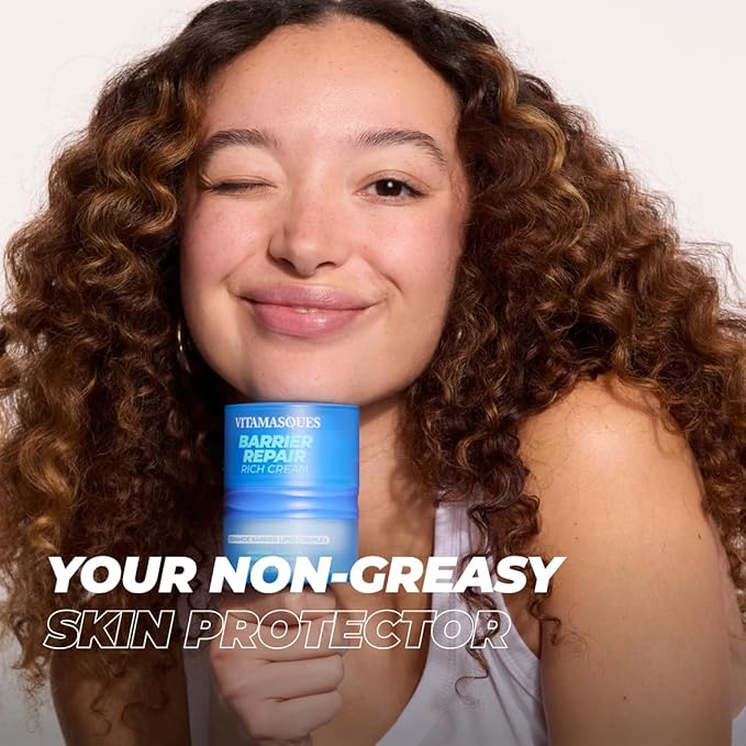 Vitamasques Barrier Cream Hydrating Moisturizer for Face – Korean Skin Barrier Repair Cream with Ceramides & Panthenol, Nourishing Korean Skincare for Smooth & Healthy Complexion, 1.69 fl oz