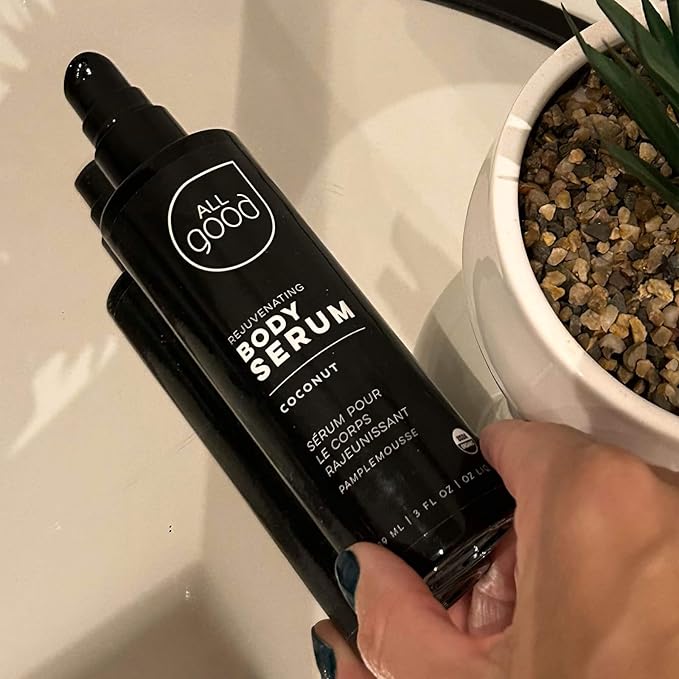 All Good Rejuvenating Body Serum for Men & Women - Calendula, Moringa, Sea Buckthorn & Essential Oils - Lightweight, Moisturizer & Replenishing Serum - Made in USA - 3oz (Coconut)