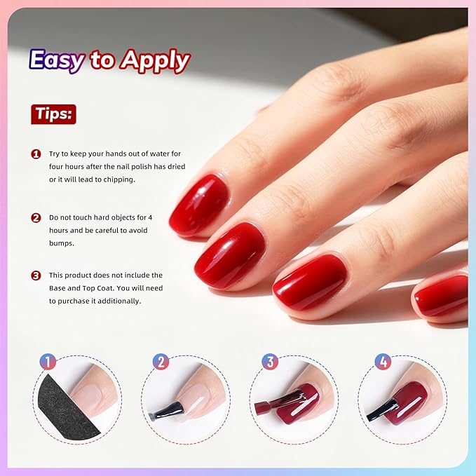 10ml Nail Polish Set 6 Colors Black White Red Deep Blue Dark Green Deep Purple All Seasons Neutral Color Quick Dry Nail Polish Set for Women Salon DIY Nail Art