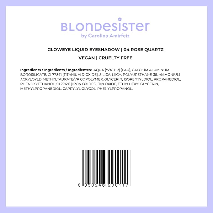 Gloweye Liquid Eyeshadow - Highly Pigmented Shimmer Eyeshadow - Intense Color Payoff and Long-Lasting Wear - 04 Rose Quartz - 0.084 oz