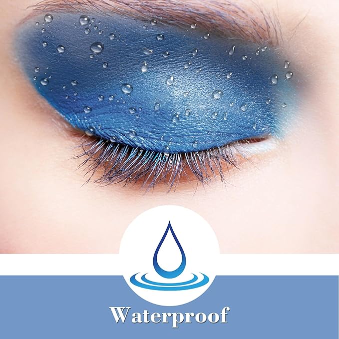 MEICOLY Single Blue Eyeshadow with Mirror and Mini Brush,Matte Eye Shadow Powder,High Pigment Eye Makeup,Waterproof Eyeshadow Palette,Talc-Free,Long Lasting,Blendable