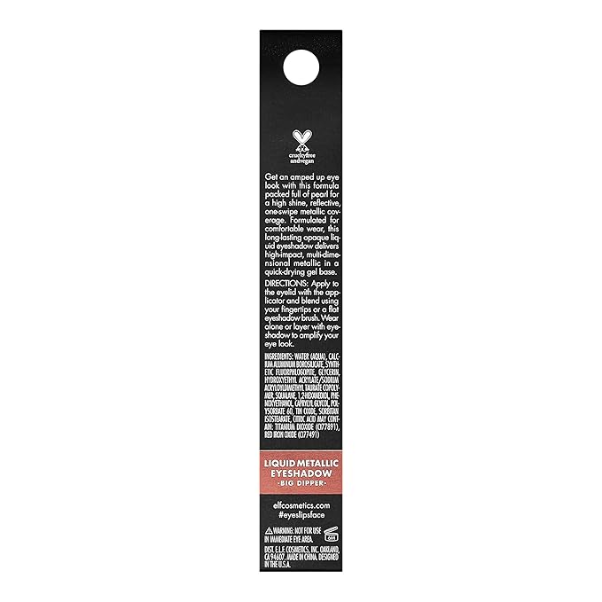 e.l.f. Liquid Metallic Eyeshadow, Gel Formula, High-Impact Multi-Dimensional Finish, One-Swipe Coverage, Big Dipper, 0.1 Fl Oz