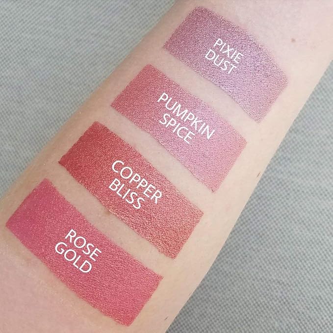 Aromi Copper Metallic Liquid Lipstick, Rosy Bronze Lip Color with Glittery Finish, Long-lasting Makeup, Vegan and Cruelty-free, Handmade (Copper Bliss)