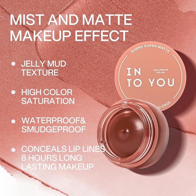 INTO YOU Matte Liquid Lipstick for Women, Canned Long Lasting Nude Lipstick Waterproof with Lip Brush, No Transfer, High Pigmented with Lightweight Lip Mud Texture(C-EM05)