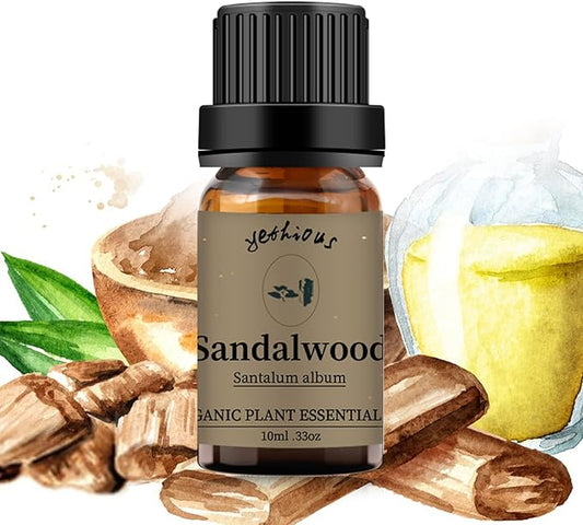 yethious Sandalwood Essential Oils for Diffuser & Aromatherapy Pure Sandalwood Oil for Skin, Hair Oils - 10ML