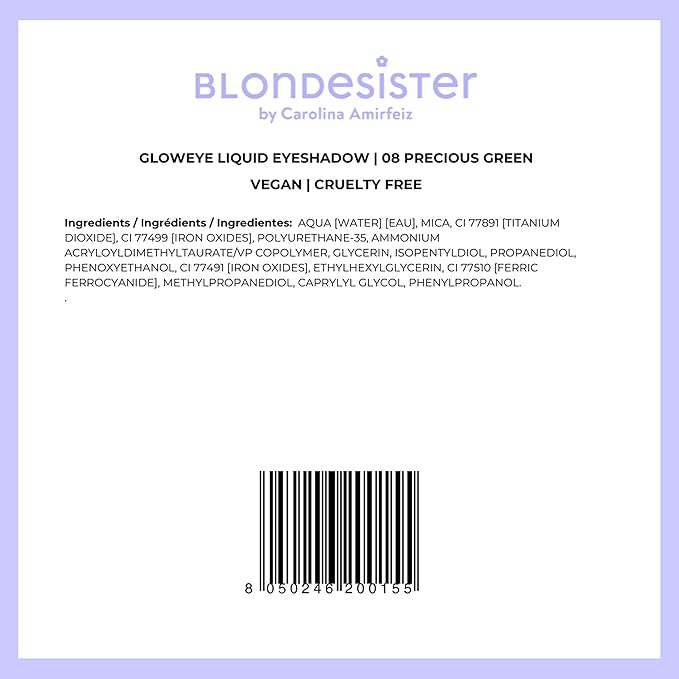 Gloweye Liquid Eyeshadow - Highly Pigmented Shimmer Eyeshadow - Intense Color Payoff and Long-Lasting Wear - 08 Precious Green - 0.084 oz