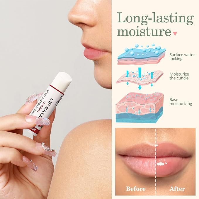 40 Pack Lip Balm Bulk, Fruit Lip Balm Variety Pack, Natural Moisturizing Balms for Dry Cracked Lips, Hydrating for Men Women Kids - 10 Flavors