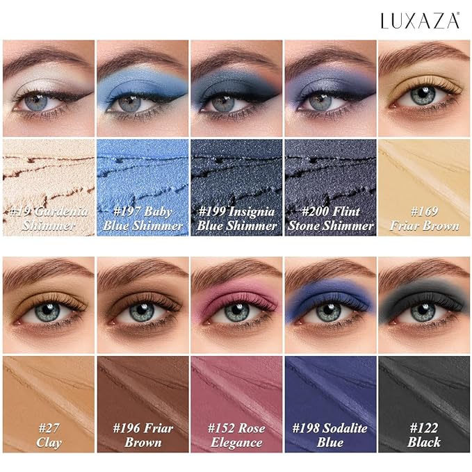 10PCS Cream Eyeshadow Stick Set,Pro Longwear Eye Shadow Brightener Pencil Crayon Makeup Sticks