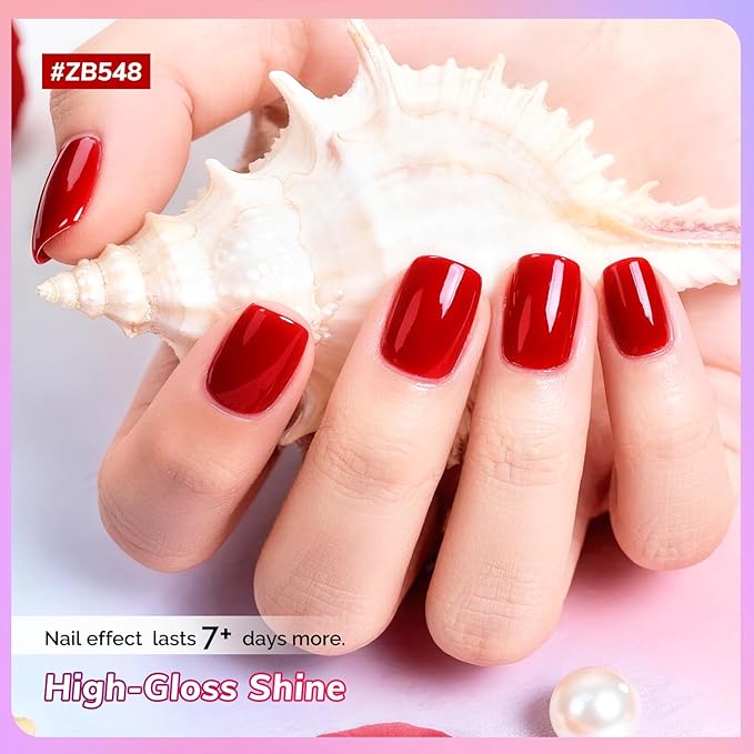 10ml Red Nail Polish Set 6 Colors Rose Red All Seasons Neutral Color Fast Dry Nail Polish Set for Women Salon DIY Nail Art
