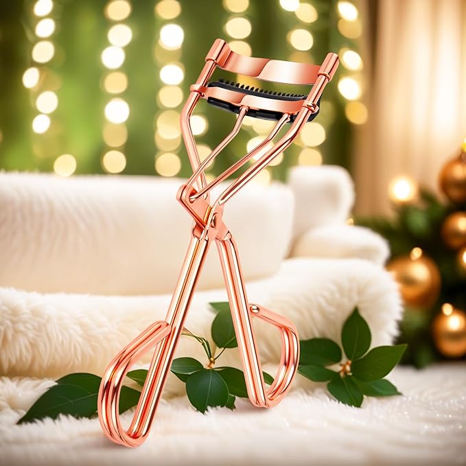 4Pcs Eyelash Curlers with Comb, Rose Gold Beauty Eyelashes Curlers with Built in Comb, Lash Curler Makeup Tool for Women and Girls
