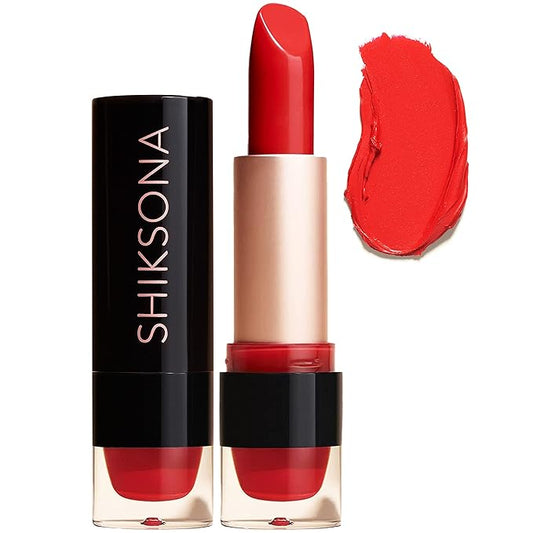 ShikSona Barrier Breaking Beauty | Vegan, Creamy, Full Coverage Matte Lipstick in a Timeless, Rich Blue Red Shade