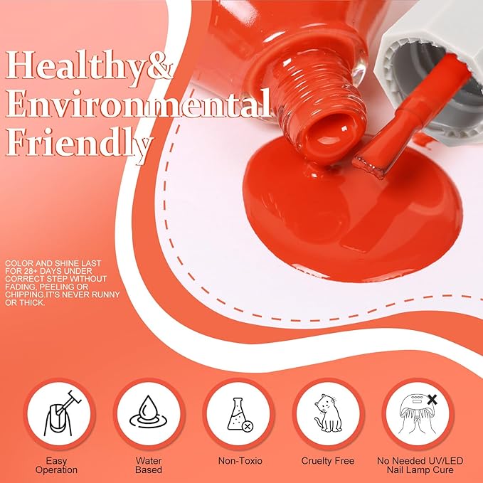 Major Dijit Quick Dry Polish 12ml/0.41fl oz Pumpkin Orange Regular Lacquer Fast Drying & Long Lasting Nail Art Effect for Salon