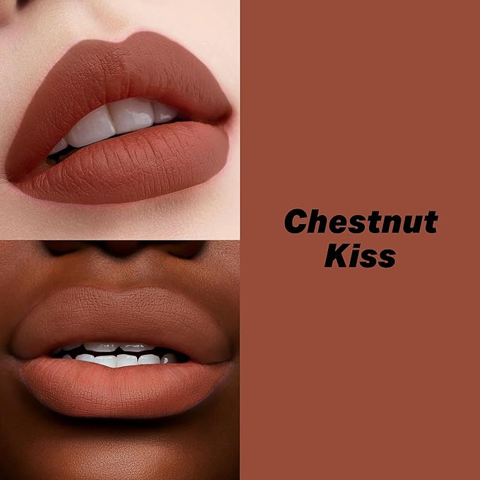 16-Hour Volumizing Matte Liquid Lipstick with Non-Drying, Waterproof Matte Liquid Lip Color: 124 Chestnut Kiss, 0.14 Fl Oz