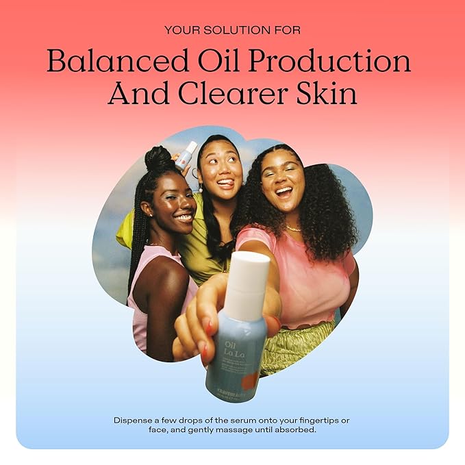 KraveBeauty Oil La La, Linoleic Acid-Rich Oil Serum For Breakouts & Clogged Pores, Contains Non-Comedogenic Oils, Improves Dark Spots & Scars, Vegan & Cruelty Free, 1.52 fl oz