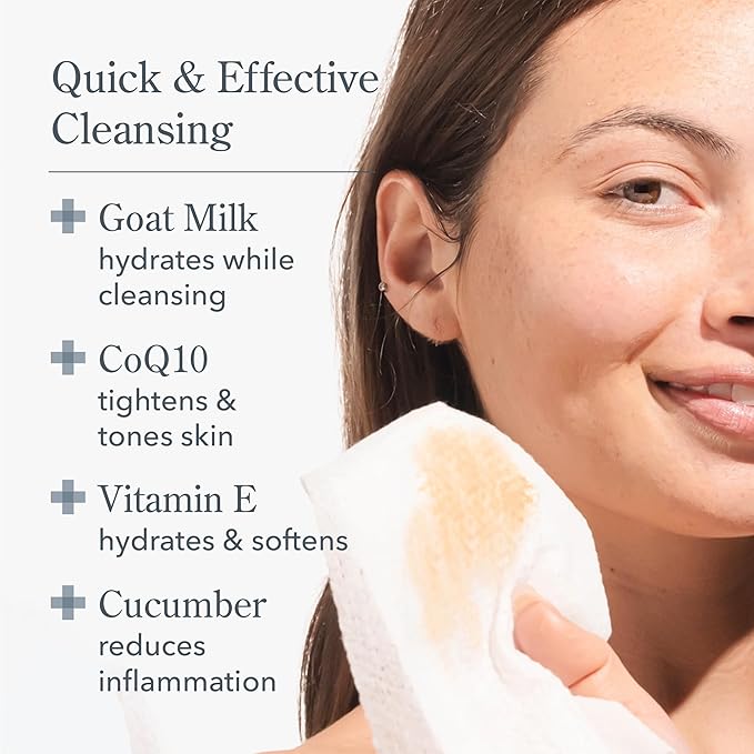 Beekman 1802 Face & Body Wipes, Honey & Orange Blossom - Scented - 30 Count - Cleanses - With Goat Milk, Aloe & Vitamin E - Alcohol Free, Biodegradable - Good for Sensitive Skin - Cruelty Free