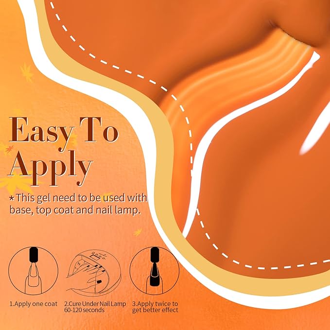 BORN PRETTY Fall Winter Gel Nail Polish Pumpkin Red Caramel Orange Brown Halloween Gel Nail Kit Cozy Campfire Autumn Gel Polish Set Nail Art Manicure Collection Christmas Gift 6PCS 7ML