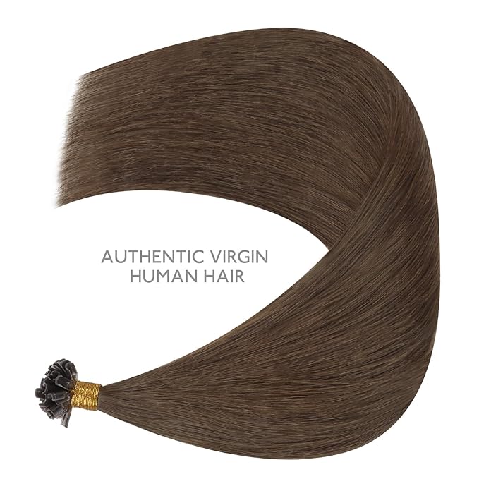 WENNALIFE U Tip Hair Extensions Human Hair, 50g 50s 24 Inch Light Ash Brown Remy Hair Extensions K Tip Hair Extension Real Human Hair Invisible Straight Keratin Hair Extensions