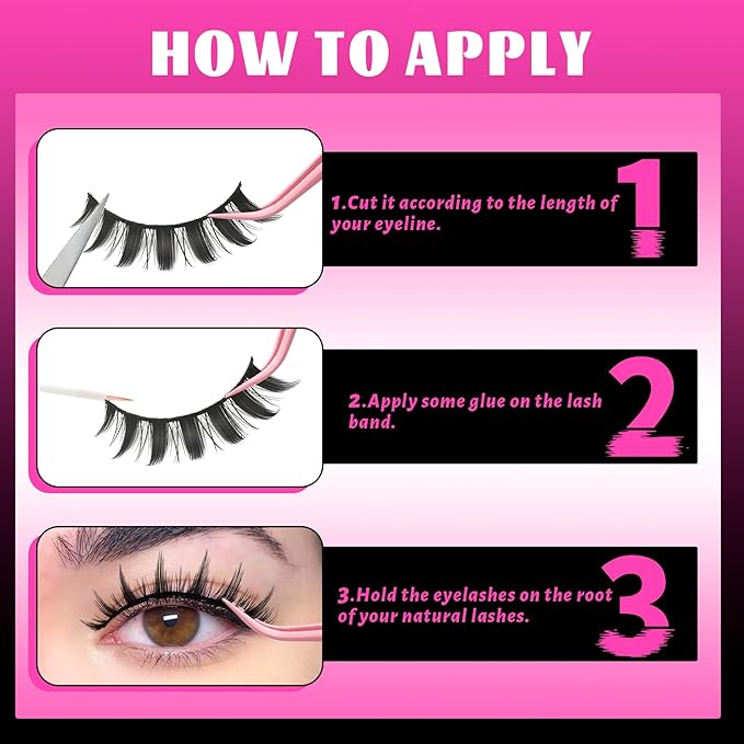 Veleasha Manga lashes Spiky EyeLashes Anime Lashes 8D Doll Eyelashes Natural Look Soft Wispy Fake Eyelash 5 Pairs 100% Handmade with Cotton Band (Otaku)