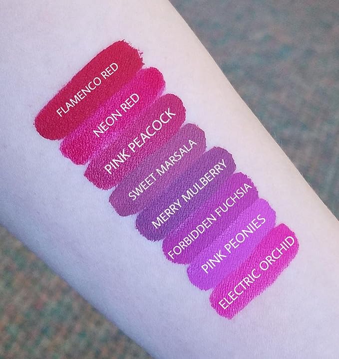 Aromi Magenta Matte Liquid | Pink Fuchsia Lip Color, Long-lasting, Vegan and Cruelty-free, Waterproof, Smudge Proof, Handmade (Pink Peacock)