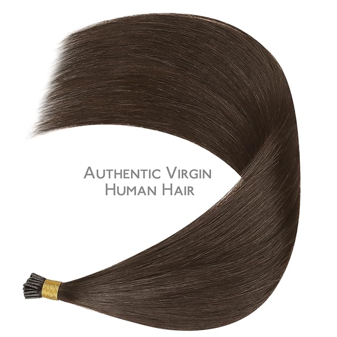 WENNALIFE I Tip Hair Extensions Human Hair, 50g 50s 22 Inch Chocolate Brown Remy Itip Human Hair Extensions Invisible Itips Straight I Tips Fusion Extensions Real Human Hair